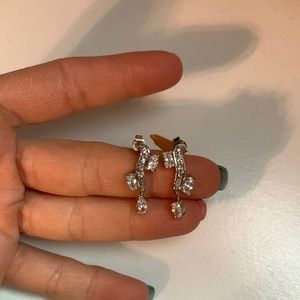 cz sterling silver dangle earrings